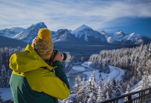 Caméraman tourisme - hiver canadien